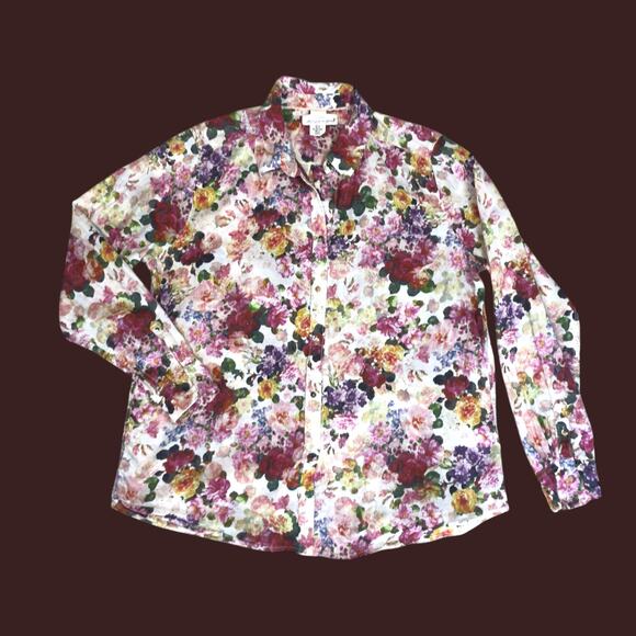 H&M L.O.G.G. Y2k Floral Button Up Blouse size 14 - Picture 4 of 8
